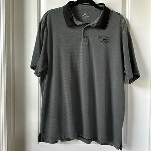 Walt Disney World Parks Grey and Black Stripe Men’s Polo XL